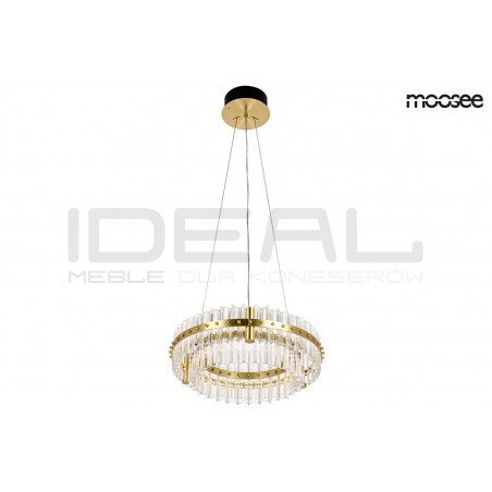 Lampa wisząca glamour SATURNUS 47 podwójna złota kryształy K5