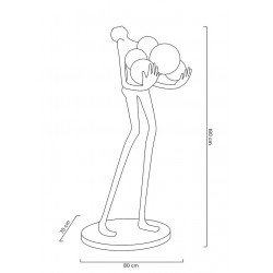 Lampa stojąca rzeźba Człowiek Human czarna | Lampa podłogowa