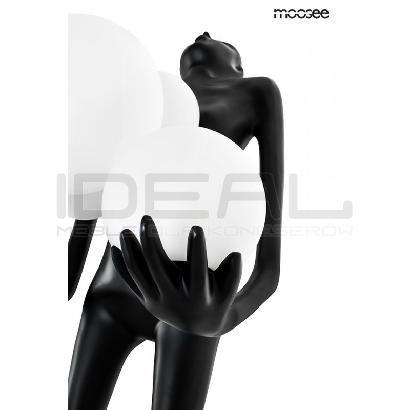 Lampa stojąca rzeźba Człowiek Human czarna | Lampa podłogowa