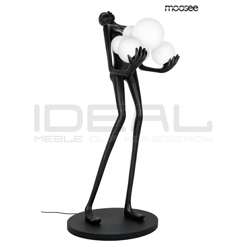 Lampa stojąca rzeźba Człowiek Human czarna | Lampa podłogowa