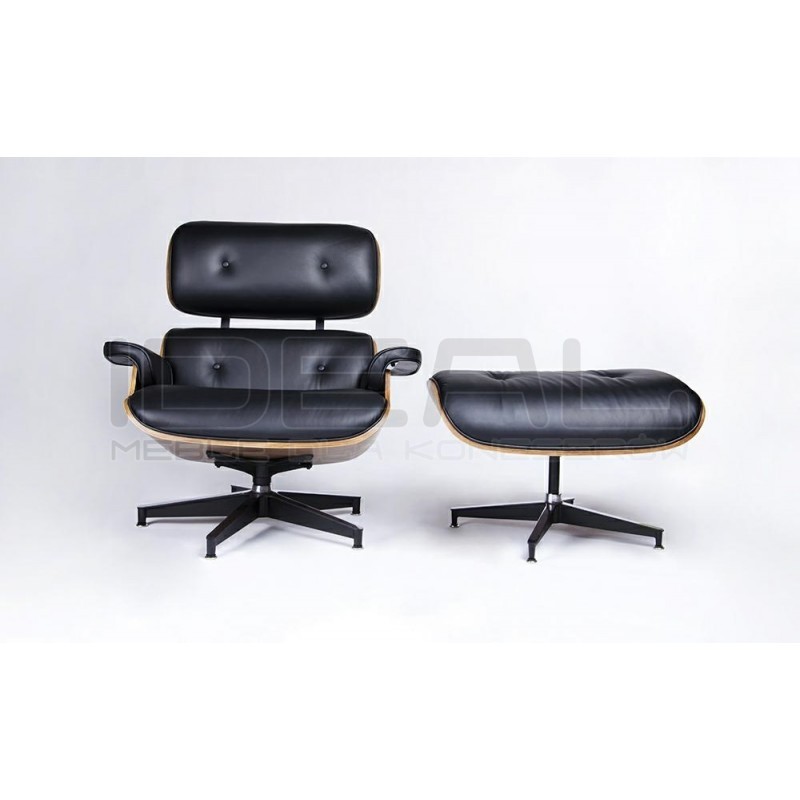 Fotel Lounge HM XL z podnóżkiem orzech