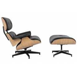 Fotel Lounge HM z podnóżkiem - sklejka jesion