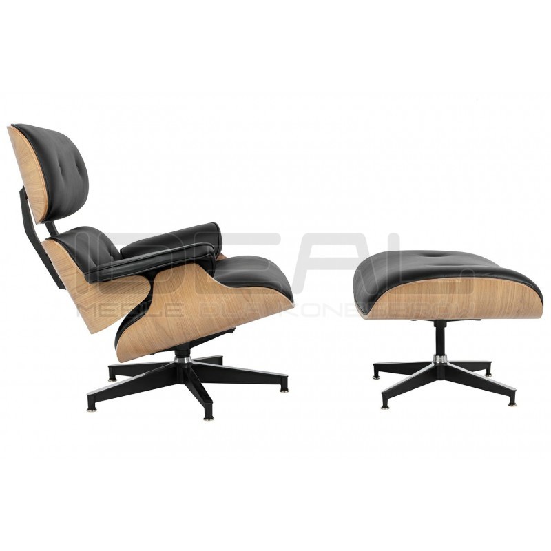 Fotel Lounge HM z podnóżkiem - sklejka jesion