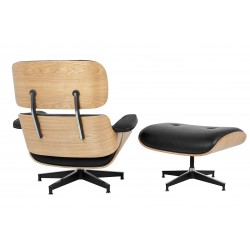 Fotel Lounge HM z podnóżkiem - sklejka jesion