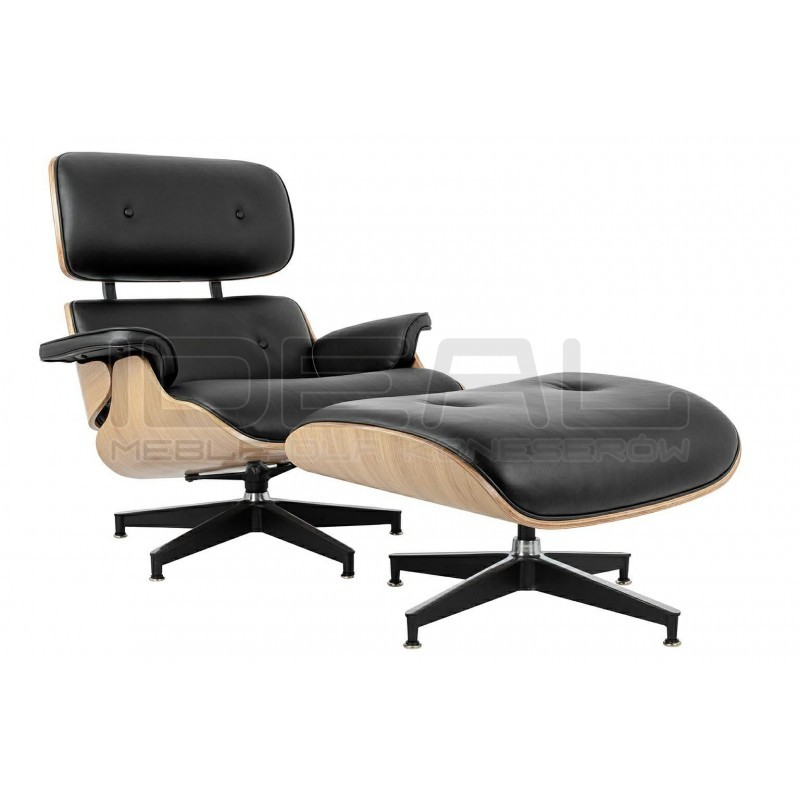 Fotel Lounge HM z podnóżkiem - sklejka jesion