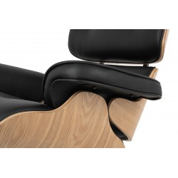 Fotel Lounge HM z podnóżkiem - sklejka jesion