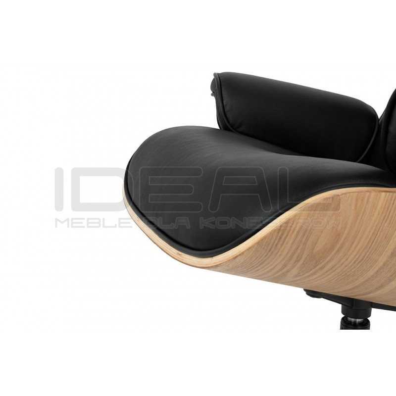 Fotel Lounge HM z podnóżkiem - sklejka jesion