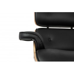 Fotel Lounge HM z podnóżkiem - sklejka jesion