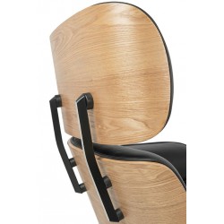 Fotel Lounge HM z podnóżkiem - sklejka jesion