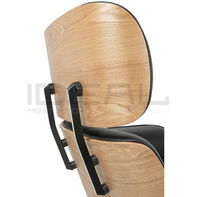 Fotel Lounge HM z podnóżkiem - sklejka jesion