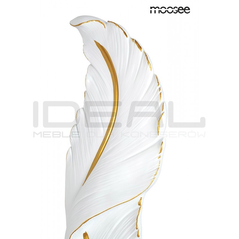 Kinkiet glamour Ikar 60 piórko biało złoty