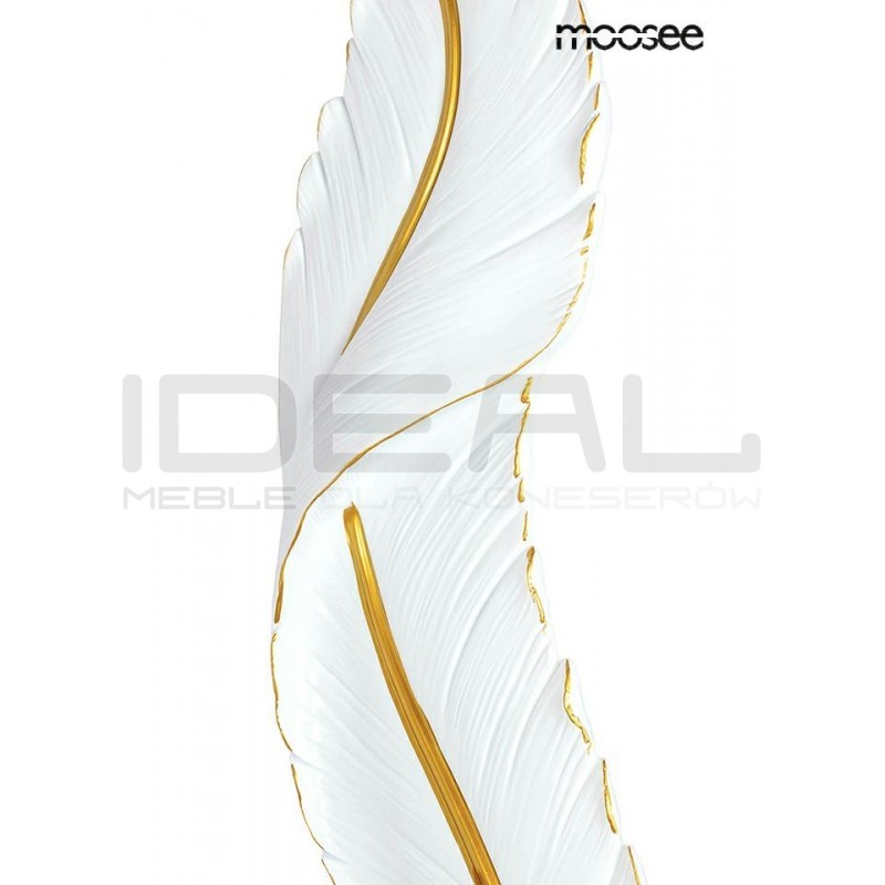 Kinkiet glamour Ikar 60 piórko biało złoty