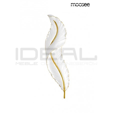 Kinkiet glamour Ikar 60 piórko biało złoty