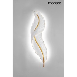 Kinkiet glamour Ikar 60 piórko biało złoty