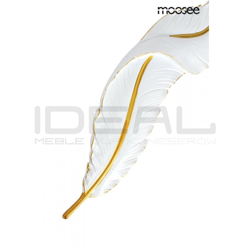 Kinkiet glamour Ikar 80 piórko biało złoty