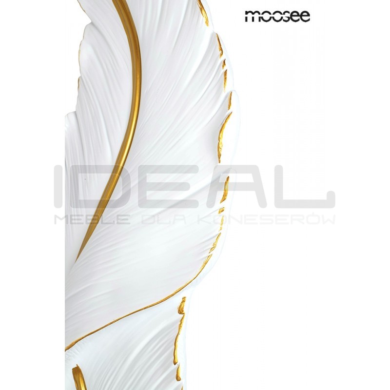 Kinkiet glamour Ikar 80 piórko biało złoty