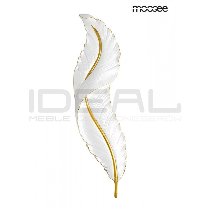 Kinkiet glamour Ikar 80 piórko biało złoty