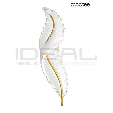 Kinkiet glamour Ikar 80 piórko biało złoty