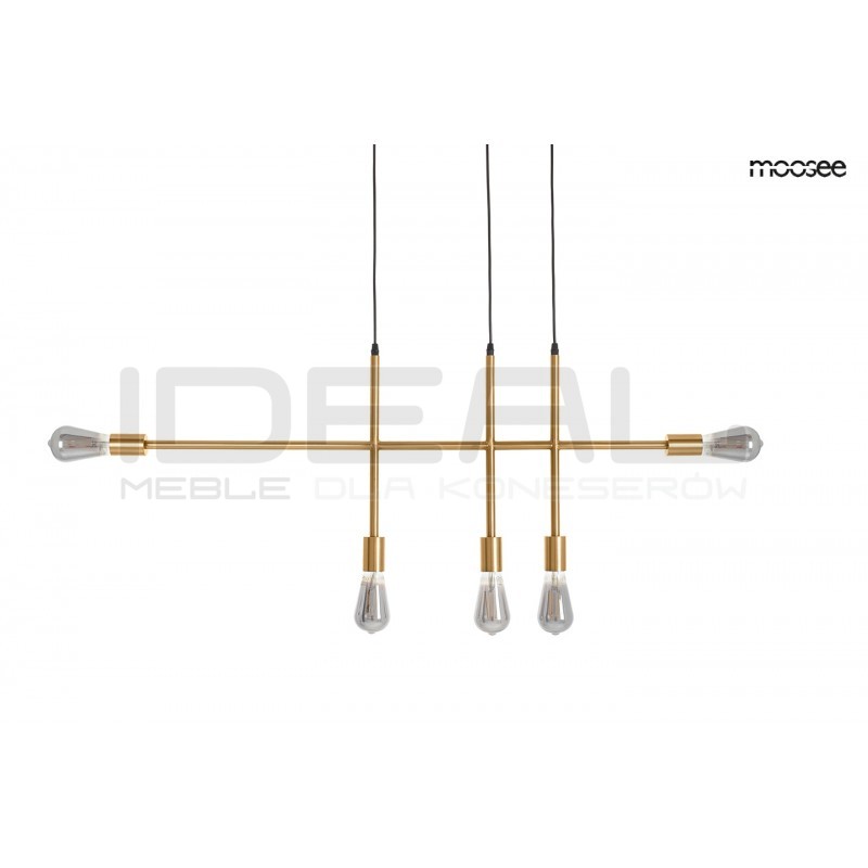 Lampa wisząca pozioma RIVA 5 złota nad wyspę