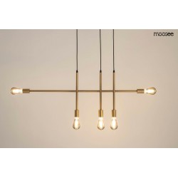 Lampa wisząca pozioma RIVA 5 złota nad wyspę