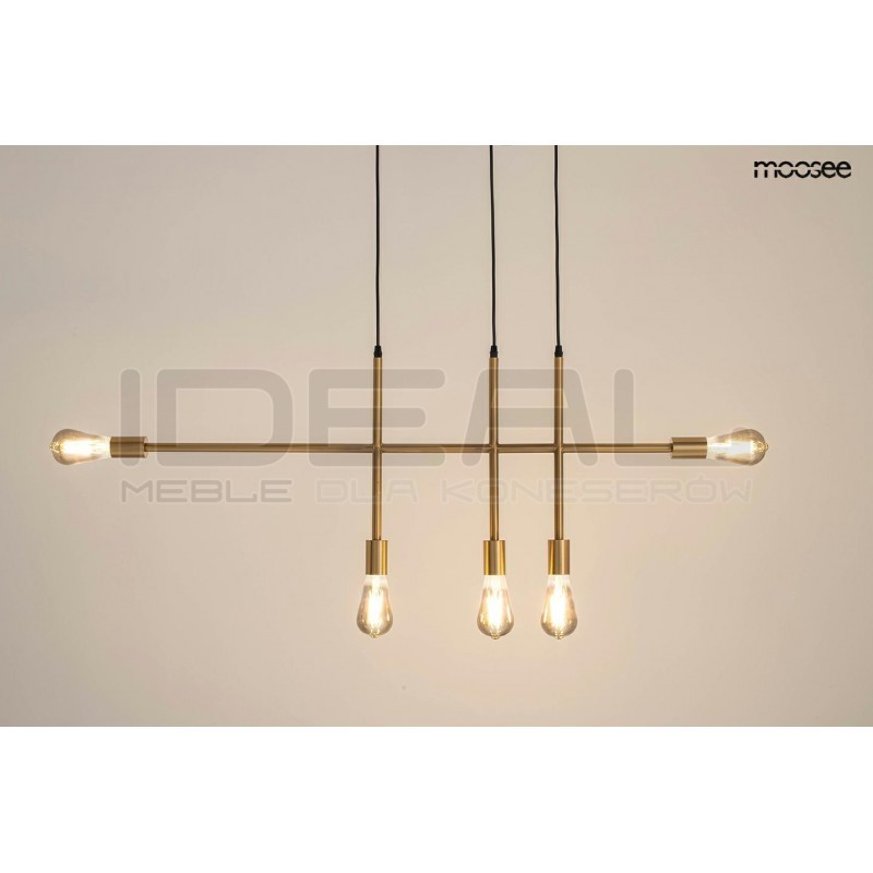 Lampa wisząca pozioma RIVA 5 złota nad wyspę