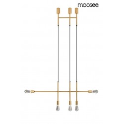 Lampa wisząca pozioma RIVA 5 złota nad wyspę