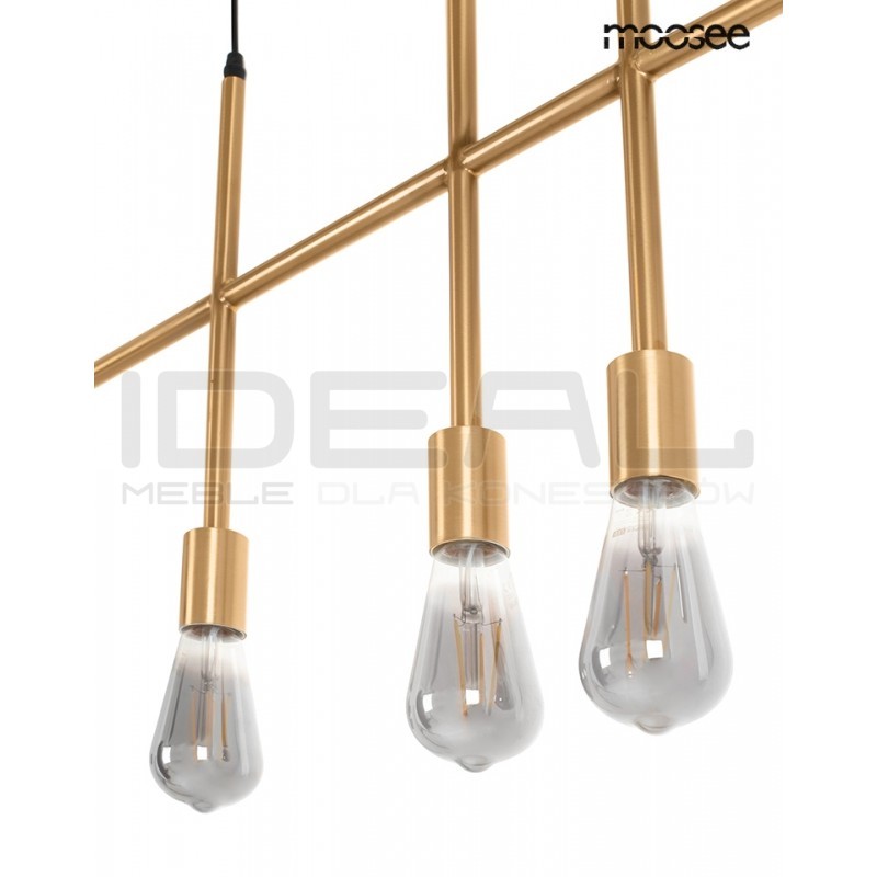 Lampa wisząca pozioma RIVA 5 złota nad wyspę