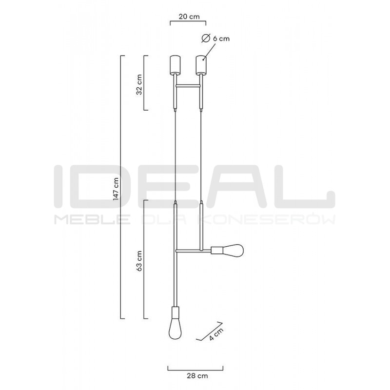 Lampa wisząca RIVA 2 złota