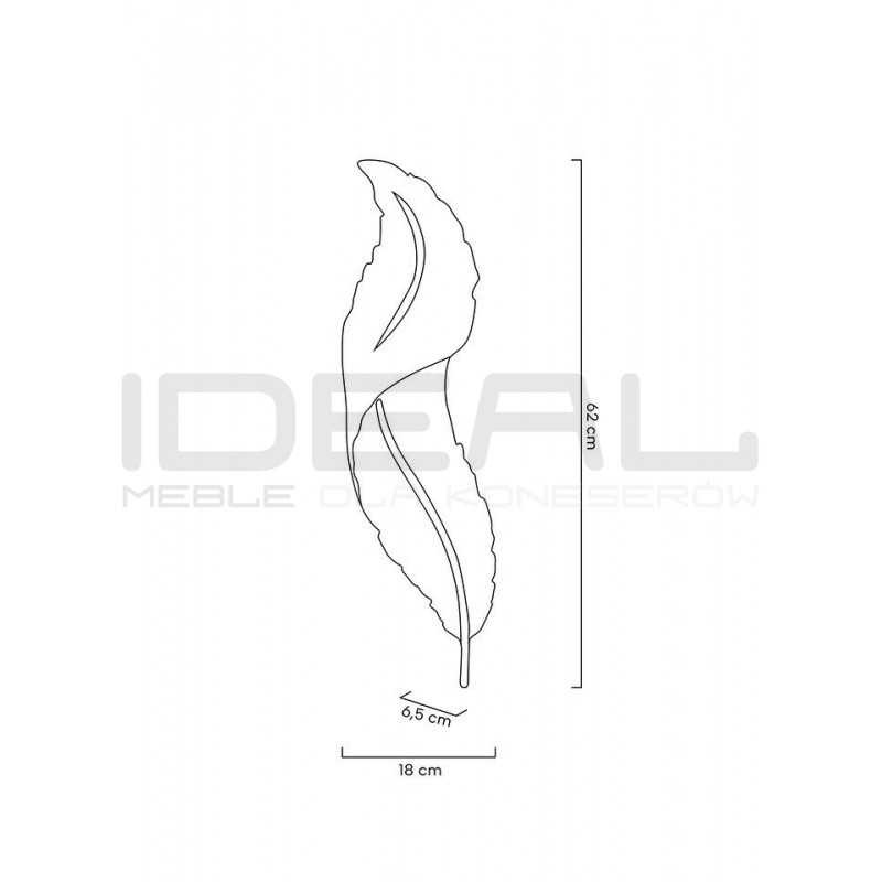 Kinkiet glamour Ikar 60 piórko biało złoty