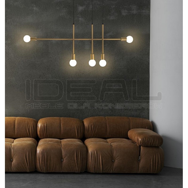 Lampa wisząca pozioma RIVA 5 złota nad wyspę