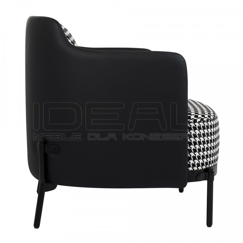 Fotel VENICE BLACK pepitka biało - czarna