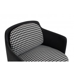 Fotel VENICE BLACK pepitka biało - czarna