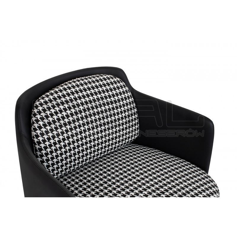 Fotel VENICE BLACK pepitka biało - czarna