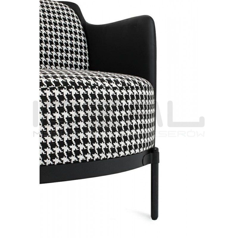 Fotel VENICE BLACK pepitka biało - czarna