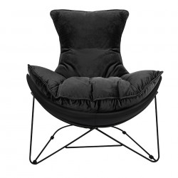 Fotel nowoczesny OTILIA STAND czarny VELVET