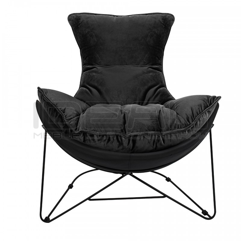 Fotel nowoczesny OTILIA STAND czarny VELVET