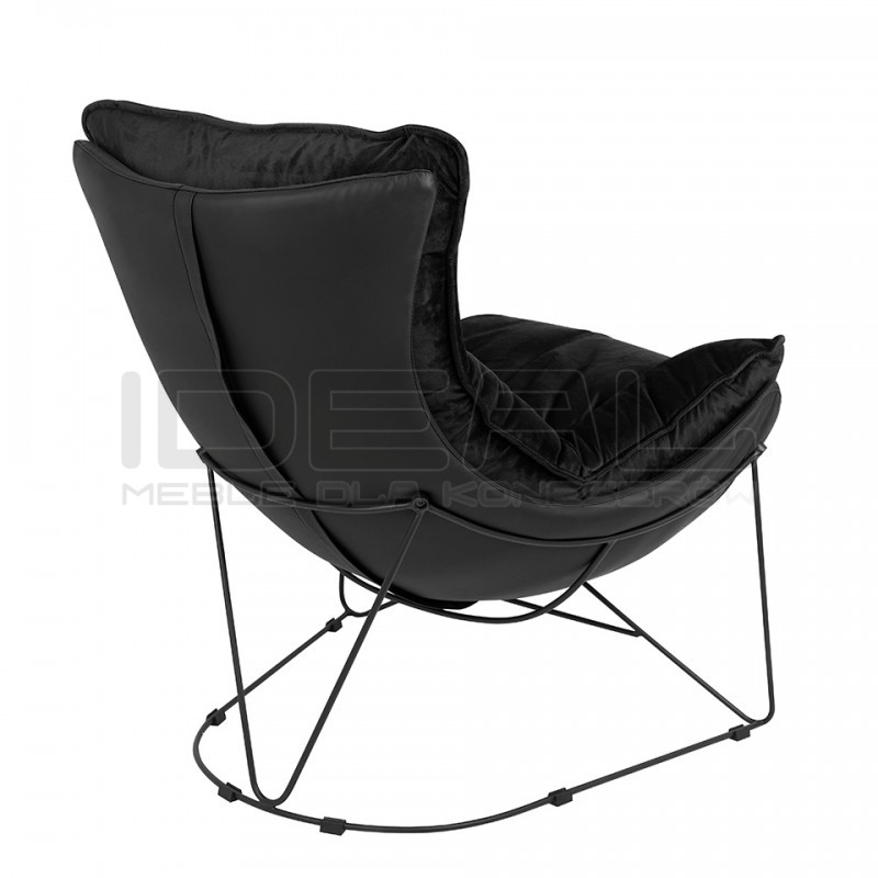 Fotel nowoczesny OTILIA STAND czarny VELVET