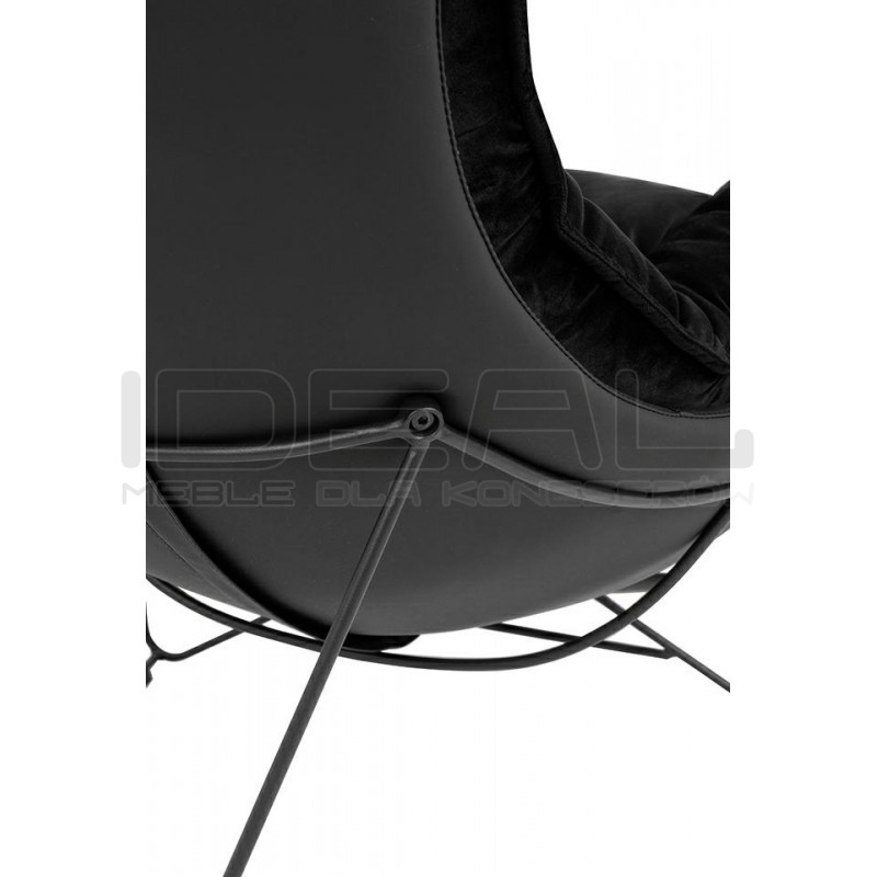 Fotel nowoczesny OTILIA STAND czarny VELVET