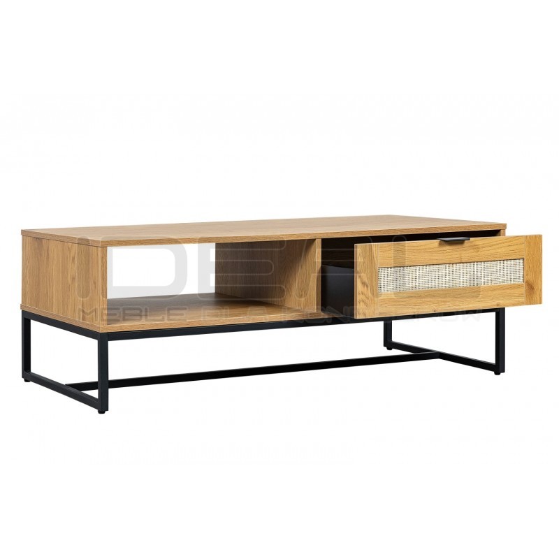 Stolik kawowy z szufladą Capri w stylu boho