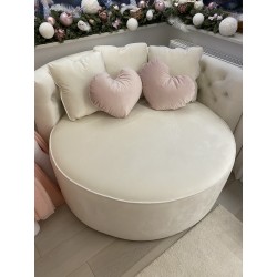 Fotel okrągły - pufa z oparciem