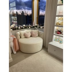 Fotel okrągły - pufa z oparciem