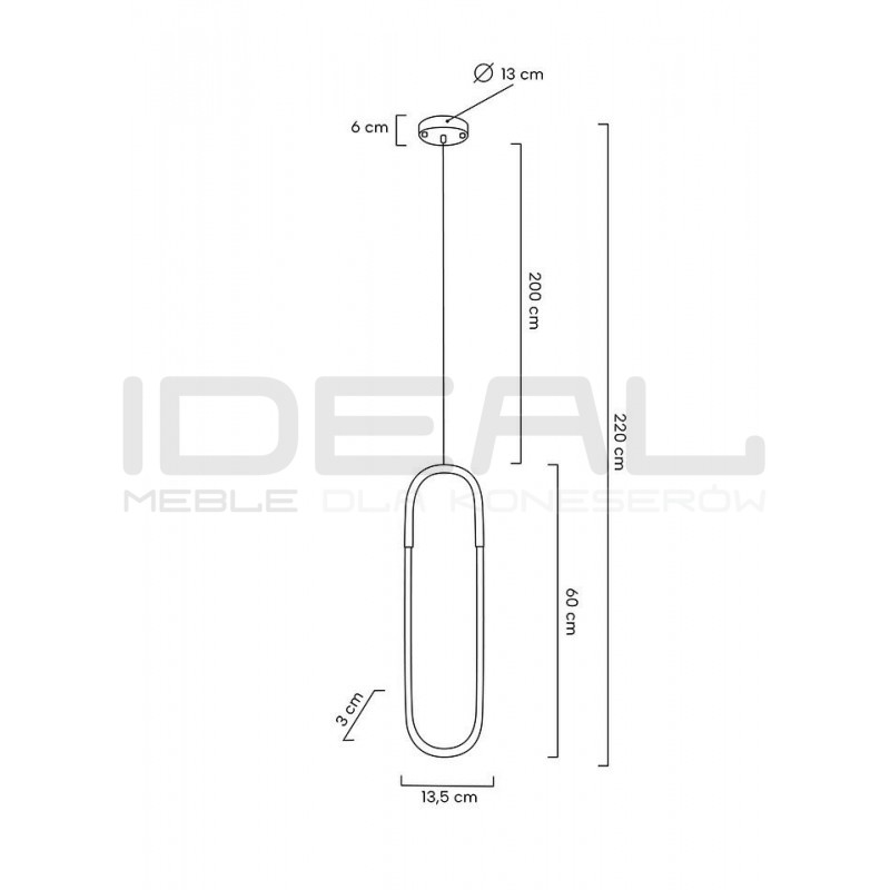 Lampa wisząca glamour PUZO S złota