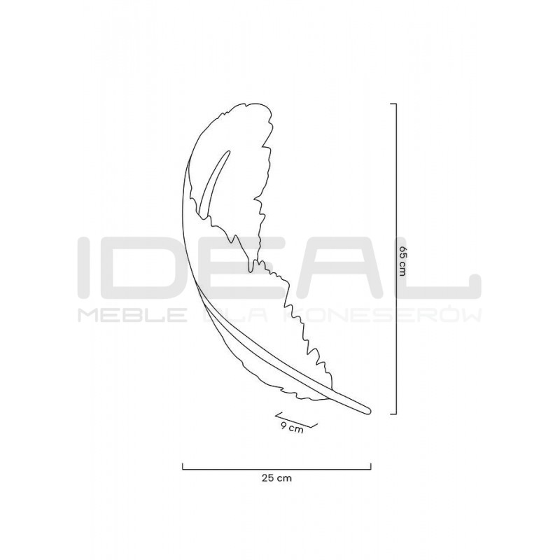 Kinkiet glamour Piórko biało złoty