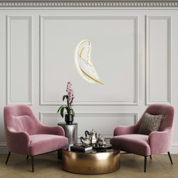 Kinkiet glamour Piórko biało złoty