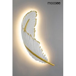 Kinkiet glamour Piórko biało złoty