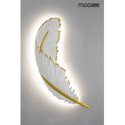 Kinkiet glamour Piórko biało złoty