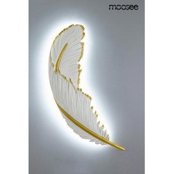 Kinkiet glamour Piórko biało złoty