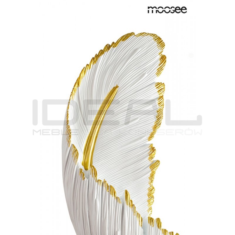 Kinkiet glamour Piórko biało złoty