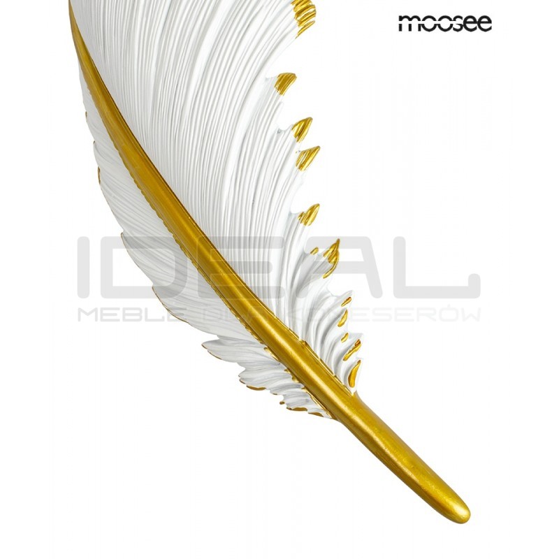 Kinkiet glamour Piórko biało złoty