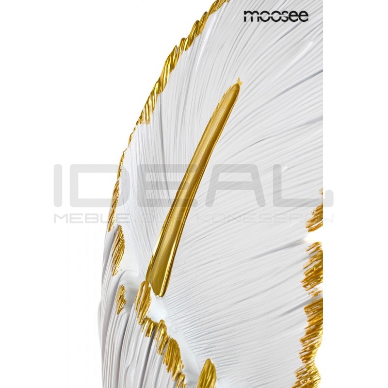 Kinkiet glamour Piórko biało złoty